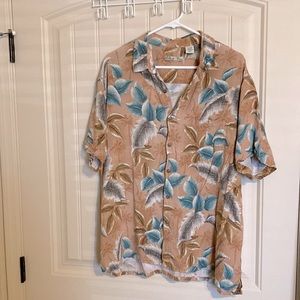 Batik Bay Hawaiian Tropical Leaf Print Shirt Men’s Size XXL Button Down Short